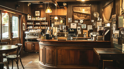 interior design of cafe vintage style