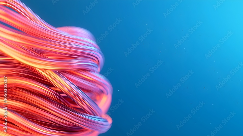 Aufkleber Macro close up of an RJ45 Ethernet cable with glowing connection points and vibrant light flows through the transparent connector