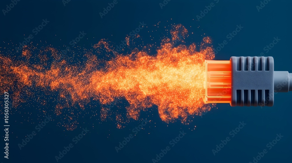 Poster close up shot of an illuminated rj45 connector with soft glowing lights highlighting the cable s pre