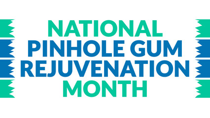 Obraz premium National Pinhole Gum Rejuvenation Month text with side lines on a White background. Which is observed every year in November to celebrate and wish National Pinhole Gum Rejuvenation Month.