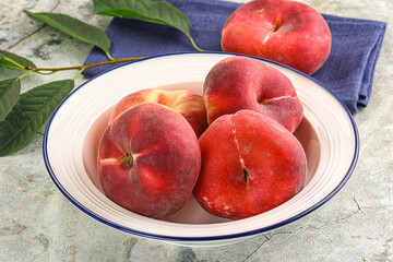 Ripe sweet and juicy Flat peach