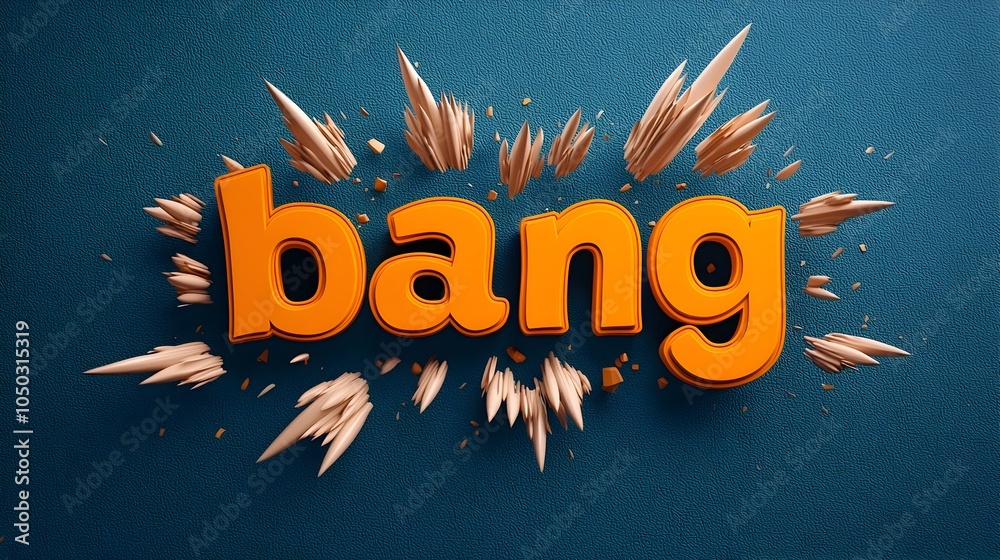 Poster striking 3d comic book inspired bang text with bold dynamic lines colorful explosion effects and a h