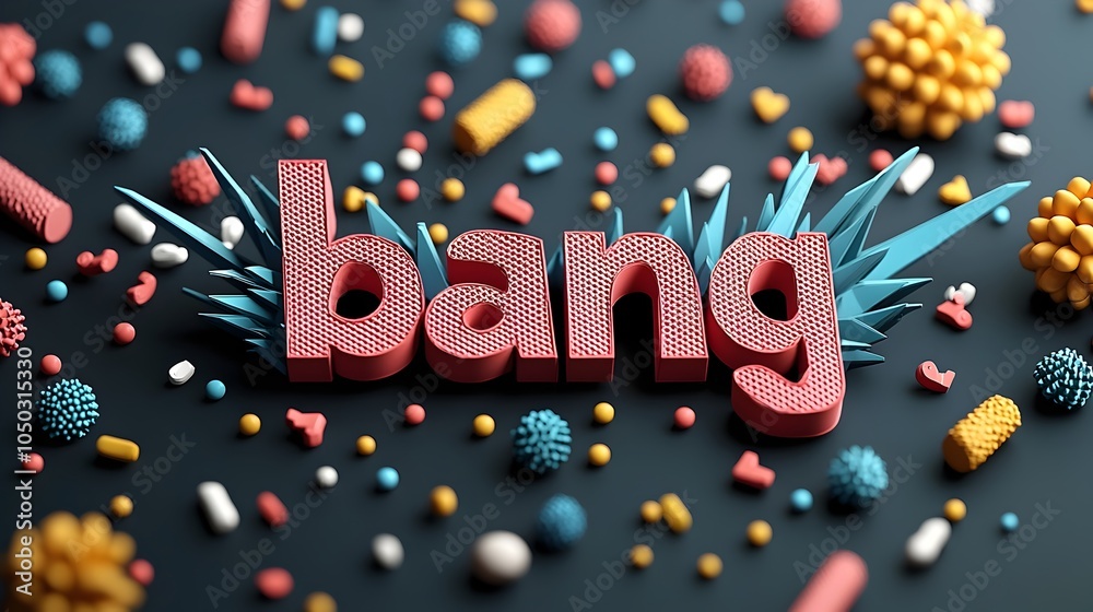 Leinwandbilder vibrant and energetic 3d text in bold comic book style with explosion effects dramatic lines and col