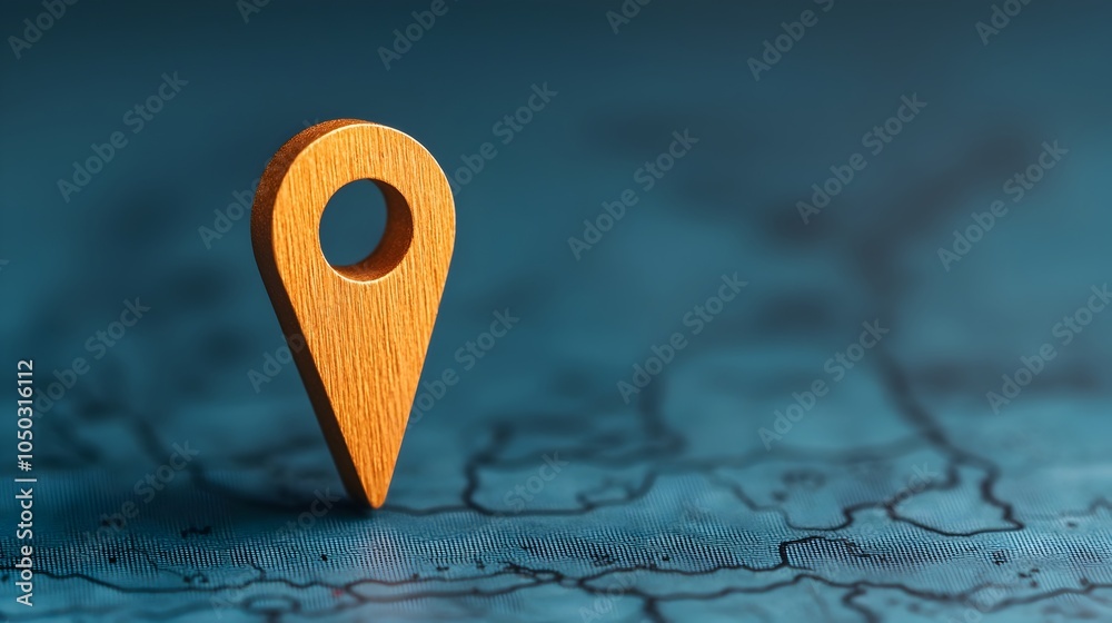 Leinwandbilder Closeup View of a Blue Glowing Pin on a World Map Emphasizing Navigation and Global Positioning with Soft Illuminating Light