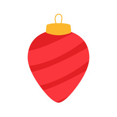 Obraz premium Christmas ball ornament flat design illustration