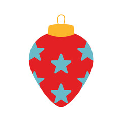 Obraz premium Christmas ball ornament flat design illustration