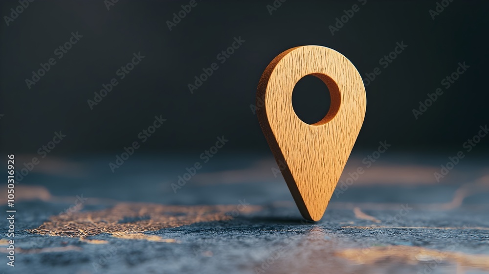 Aufkleber Closeup of a glowing blue map pin highlighting the concept of global navigation and digital connectivity