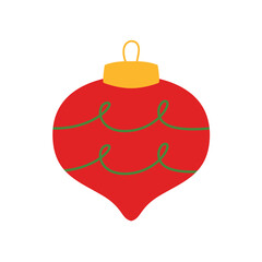 Obraz premium Christmas ball ornament flat design illustration