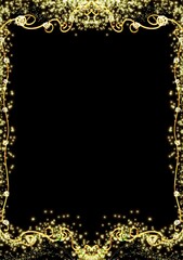 golden frame with black black ground 