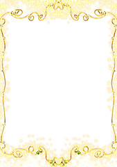 frame with golden rose 