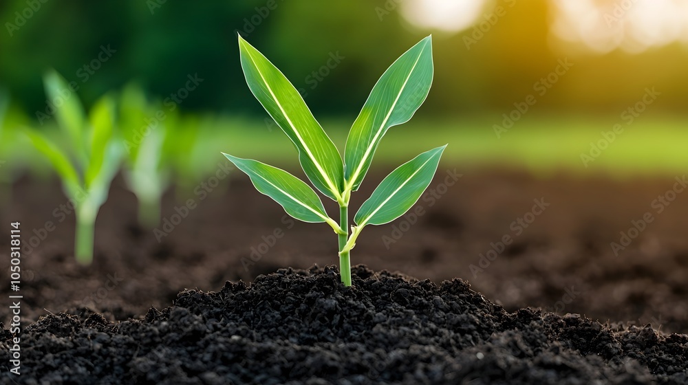 Leinwandbilder precision agriculture with smart farming technology and ai powered corn seedling analysis sustainabl