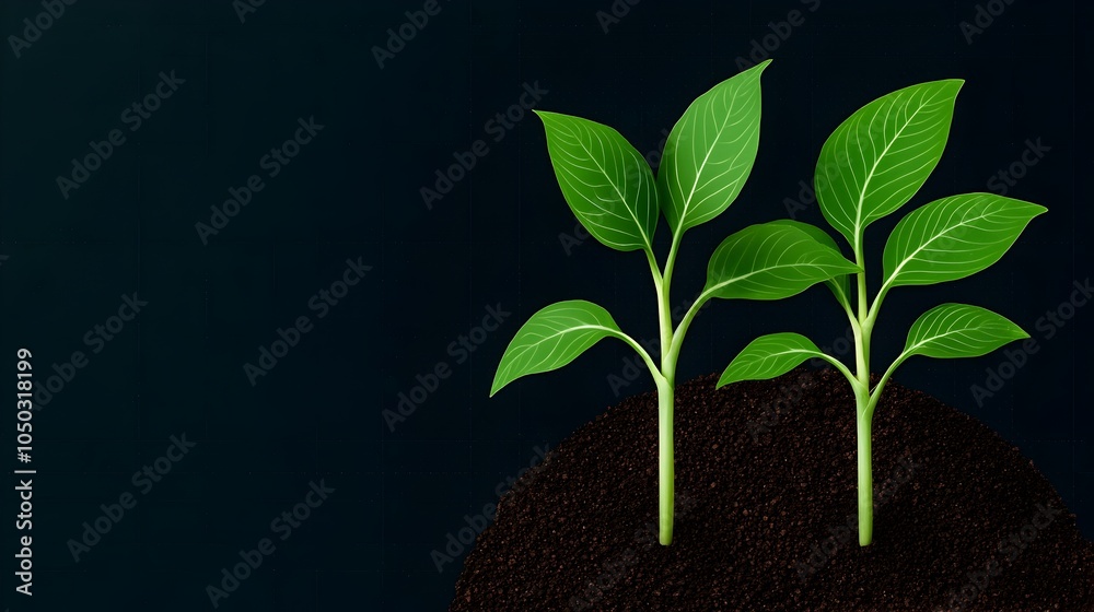Poster of smart farming and precision agriculture techniques using corn seedlings and high tech infographic