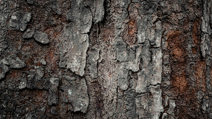 Fototapeta premium Close-up texture of rugged tree bark with natural cracks and earthy colors, ideal for backgrounds, nature themes, and organic design projects