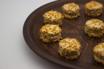 Close-up of mini cookies with nuts