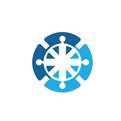 Fototapeta premium Creative Four People Circle Logo Abstract Character Vector Design Symbol Icon 