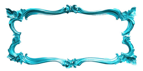 Ornate Decorative Frame in Vibrant Blue Color