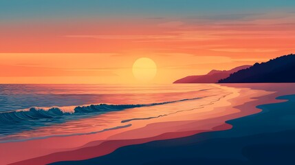 Fototapeta premium Sunset over the ocean