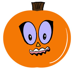 Cute halloween pumpkin face with a suprise expression art