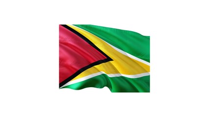 Co-operative Republic of Guyana national flag isolated on white background.