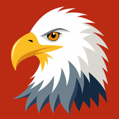 american bald eagle with flag