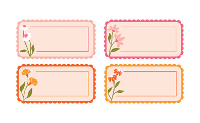 Set of name tag template vector