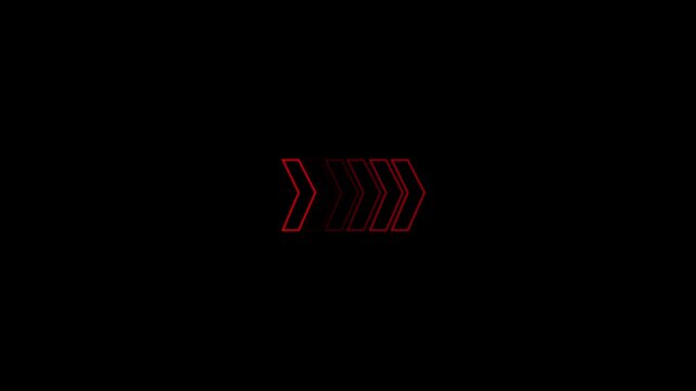 Right-directional navigation,traffic roadsign arrows loop animation with red color. Animated Orrosh For T overlay video layer. 4A animation.