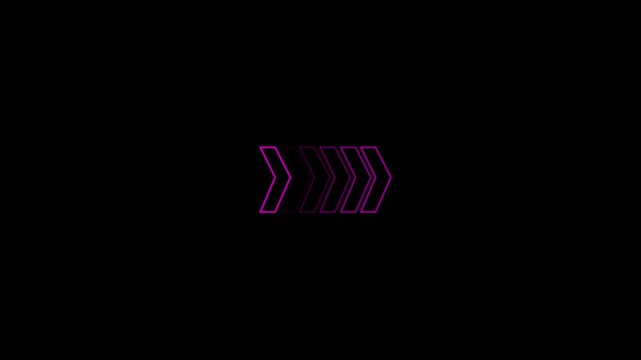 Right-directional navigation,traffic roadsign arrows loop animation with pink color. Animated Orrosh For T overlay video layer. 4A animation.