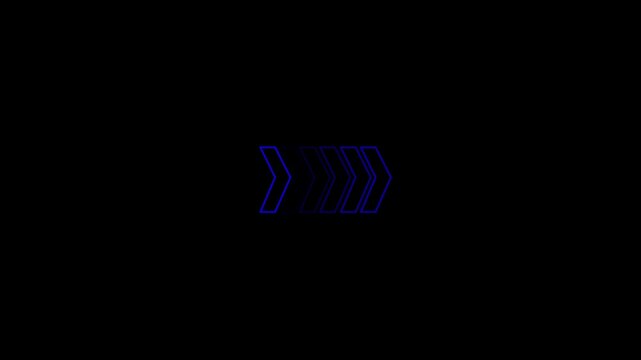 Right-directional navigation,traffic roadsign arrows loop animation with blue color. Animated Orrosh For T overlay video layer. 4A animation.