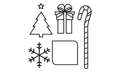 Merry Christmas cartoon decoration design isolated background vector illustration. Christmas decoration background