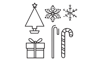Fototapeta premium Merry Christmas cartoon decoration design isolated background vector illustration. Christmas decoration background