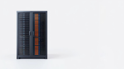3D rendering of a modern computer server in a data center