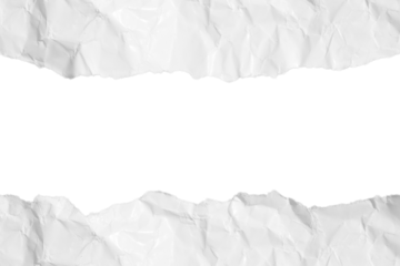 Realistic white torn paper with transparent background. PNG ripped paper edge, Cut out
