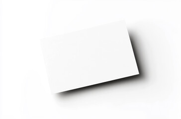 Minimalistic 3D rendering of blank business card on white background