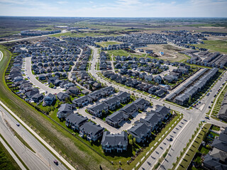Aerial Drone View of Rosewood Neighborhood in Saskatoon, Saskatchewan