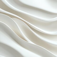 Obraz premium Folded Textile Waves: White Cloth Macro Abstract Background for Fashion Wallpaper - 3D Render