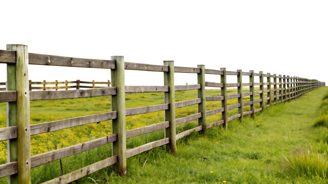 Livestock Fencing on white background.AI GENERATED