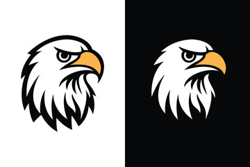 bird eagle hawk head logo mascot design vector illustration