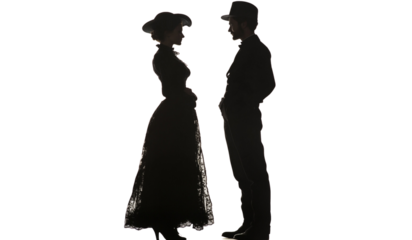  silhouette vintage dress hat Fashion people