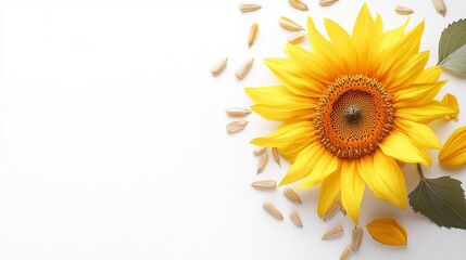 Obraz premium Pile of black roasted salty sunflower seeds with flower on rustic table, nut concept, Helianthus annuus 