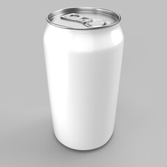 White aluminum can mockup 3d render