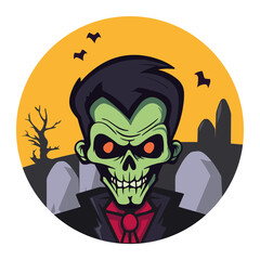 Portrait d'un zombie aux couleurs d'halloween