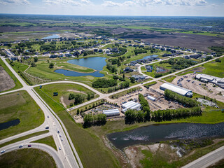 Aerial Drone View of Rosewood Neighborhood in Saskatoon, Saskatchewan