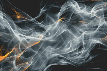 Fototapeta premium Spectacular abstract lines and smoke fractal patterns in a chaotic dark theme.