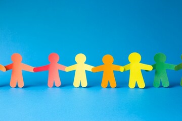 Paper Chain of Colorful Human Figures