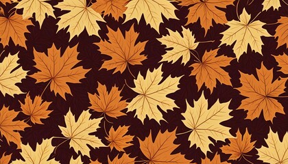 A beautifully crafted wallpaper design that highlights elegant maple leaves in rich autumn colors, evoking a sense of vintage charm and sophistication, Generative AI