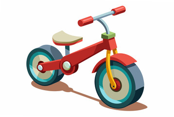 A child s tricycle vector art illustration