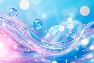 Bubbles in swirling liquid forming a vibrant background abstract and smooth in design