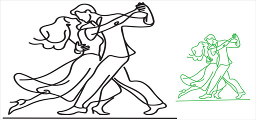 Latin dancing, couple dancing , vector, sketch on a white background vector
