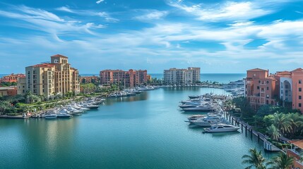Obraz premium Scenic View of Naples Harbor 