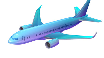 Airplane isolated on a white background, showcasing a sleek jet design perfect for travel and aviation themes